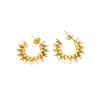 2026 Fan-shaped Sunflower Earrings Femininity Simple Retro Earrings Personality Irregular Niche High-end Earrings