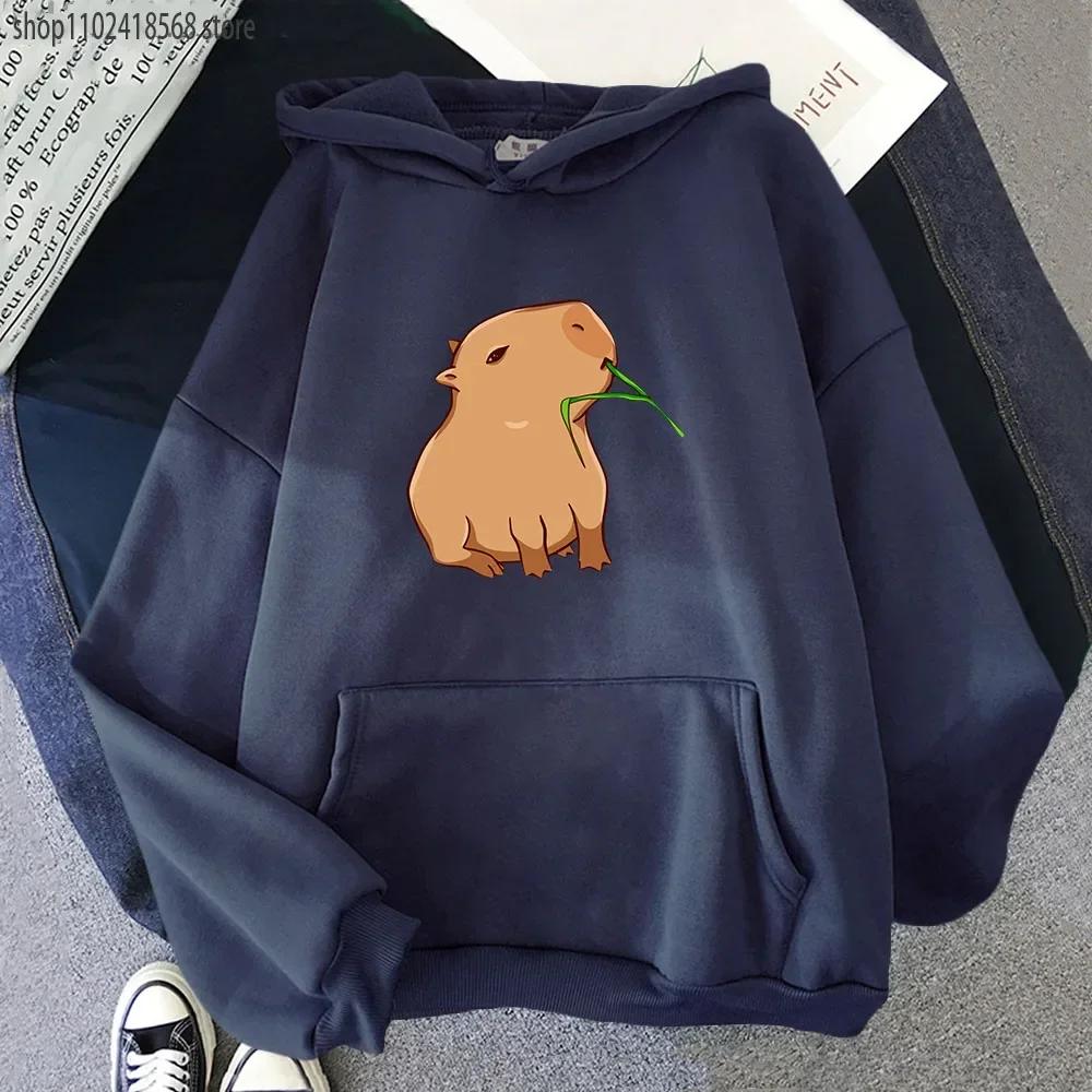 Lustiger Capybara-Print Hoodie Damen Kawaii Sweatshirt für Mädchen Unisex Mode Pullover Harajuku Grafik Kapuzenpullover Cartoon Oberteile