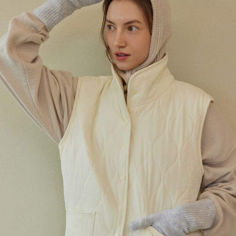 Atempo WOOL KNIT GLOVES_ivory Blue