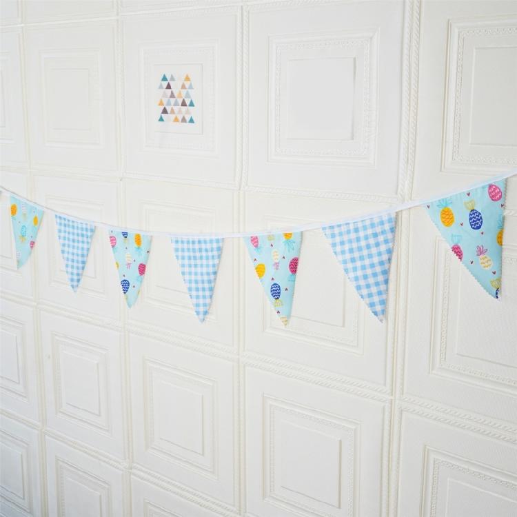 12Pcs Washable Fabric Pennant Flags Wedding Pennant Hanging Decoration For Birthday Christmas Anniversary Party