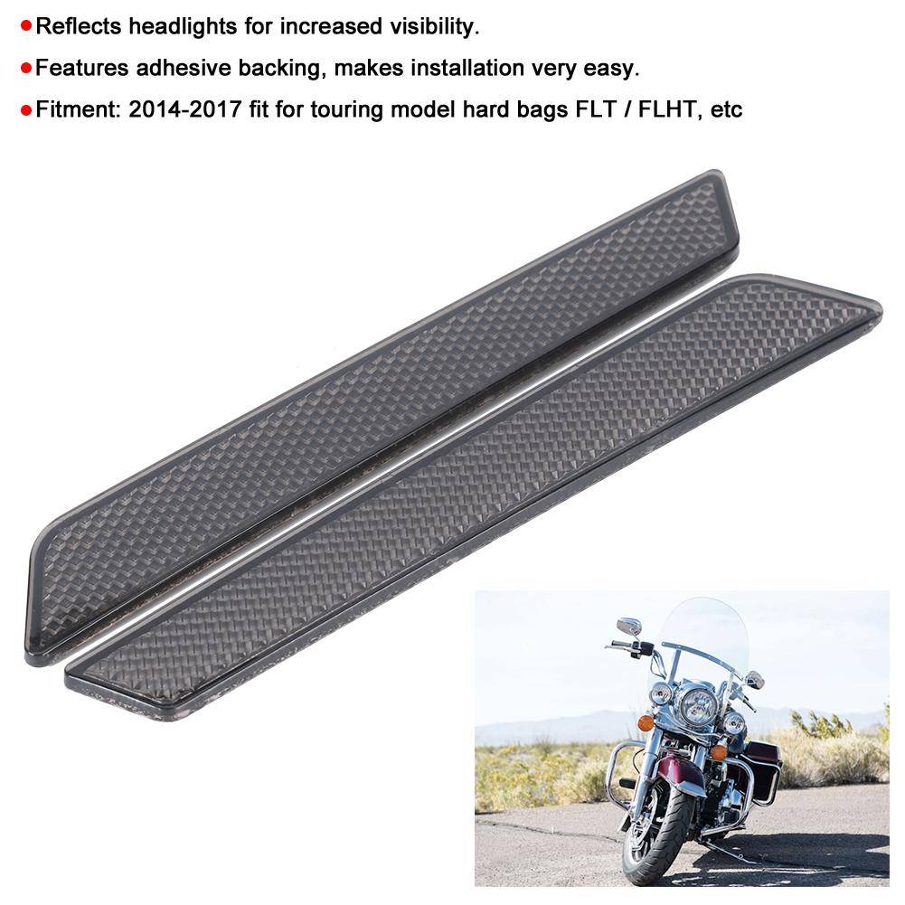 Pair of Saddlebag Reflector   Cover   Warning Large Size Fit for   FLT FLHT 2014-2017