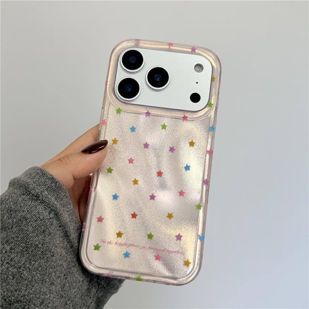 Dopamine Color Star iPhone 17 Pro Case, Double Layer Transparent, Personalized. iPhone 17