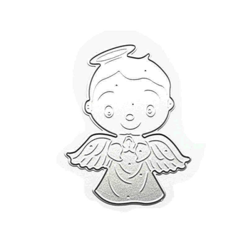 

Милый маленький ангел художественный узор Скрапбукинг металлические штампы трафареты для DIY альбом декор бумажной карты серебряный