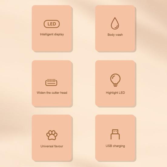 Šuns letenų kirpiklis su LED lempute 3-in-1 elektrinis šunų plaukų kirpimo mašinėlė žemo triukšmo belaidė įkraunama naminių gyvūnų skustuvas letenoms, ausims, snukiui, užpakaliui