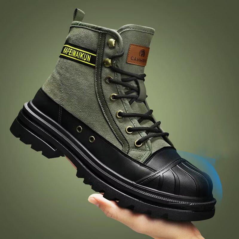 Fashion Versatile Men's High Top Canvas Shoes Breathable Comfortable Sneakers Casual Shoes Walking Shoes Hip Hop Sneakers for Teens