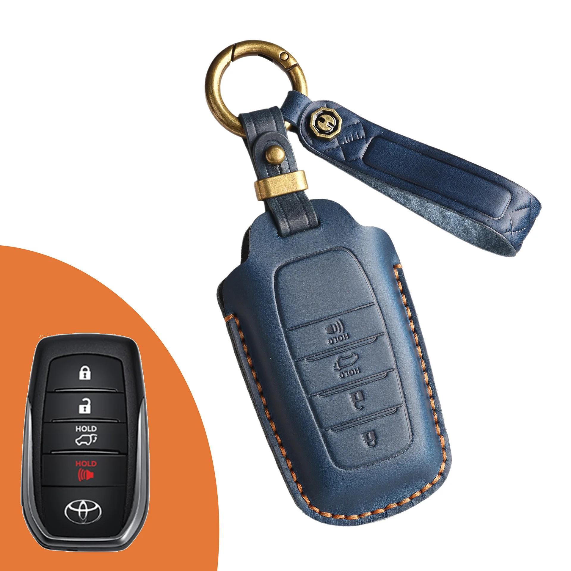 

Genuine leather Key Case for Car for TOYOTA Camry Hanlanda Key Protection sleeve Protective shell Keychain Handmade Cowhide