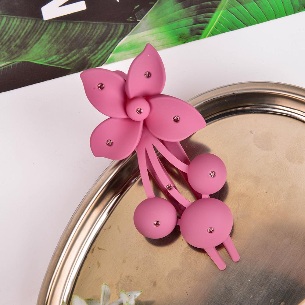 1pc New Cherry Blossom Flower Hair Clip for Women; High-end Feeling Claw Clip with Full Rear Skull Clip; Duck Clip and Side Clip