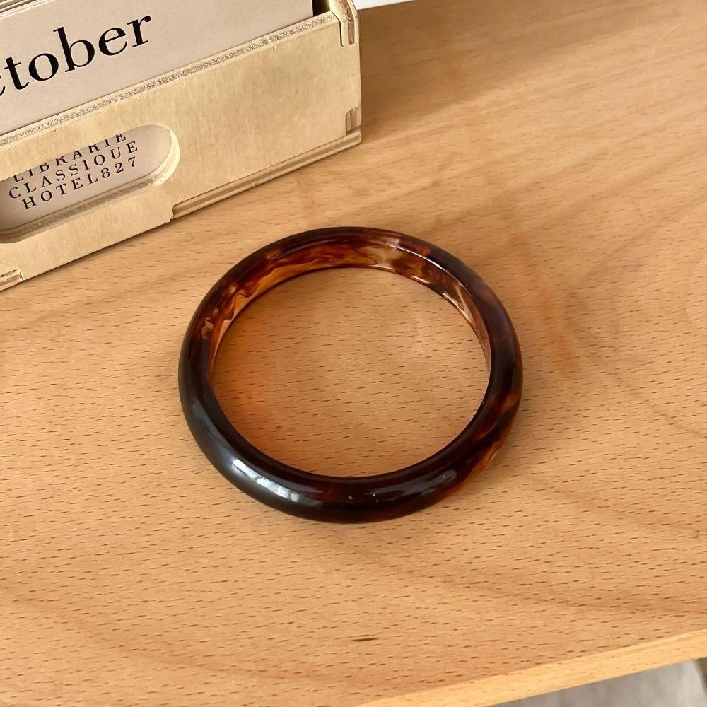 Elegant Smudged Fine Bangles Smooth Round Thin Resin Bracelets Colorful Exaggerated Wrist Bracelets Gifts