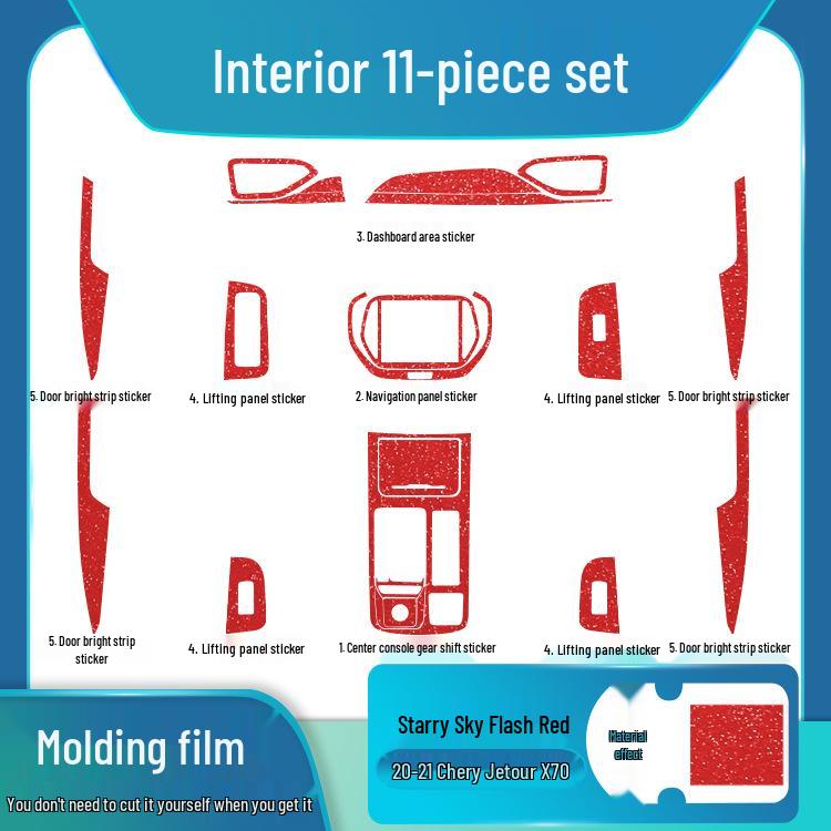 Starry Sky Film for Jetour X70 Interior and Center Console Frosted Film Sticker Replacement