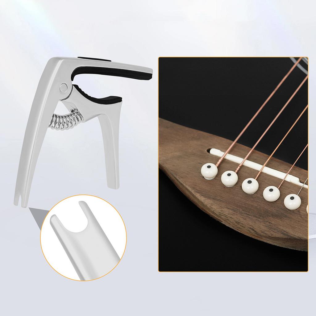 Guitar Capo Adjustable Guitar Capo Tuning Tone Clip with 3 Guitar Plectrums for Acoustic Electric Guitar Bass Ukulele