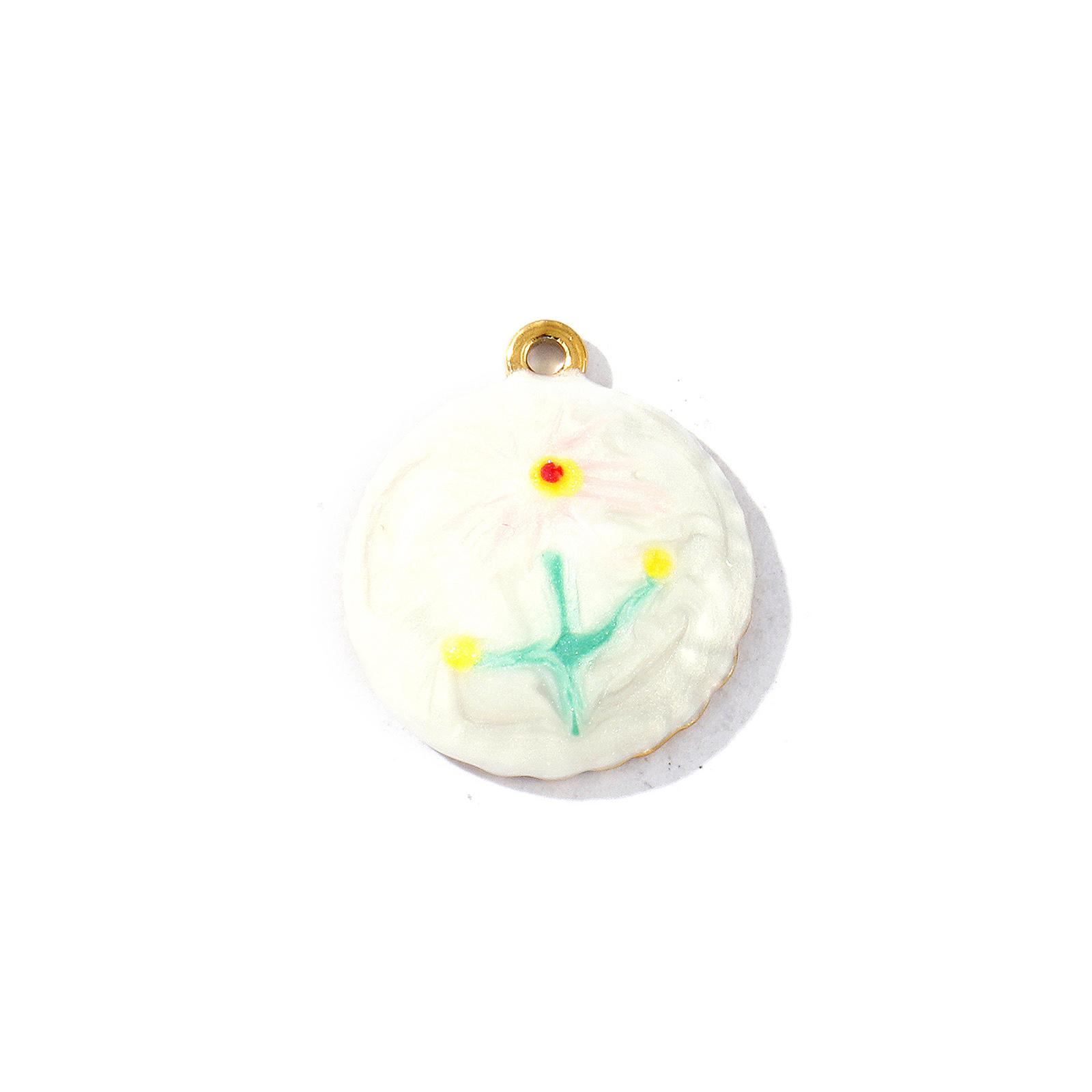 

2 PCs 304 Stainless Steel Charms 18K Gold Plated Multicolor Enamel Sunflower Pearlized Pendants For DIY Necklace Jewelry Making
