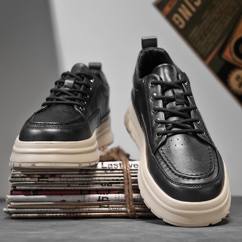 Luxury Brand Designer Men Casual Leather Shoes High Quality Handmade Thick Bottom Shoe New Business Social Shoes Outdoor Oxfords