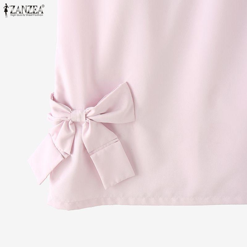 ZANZEA Women Elegant Casual Elastic Waist Solid Color Long Skirts