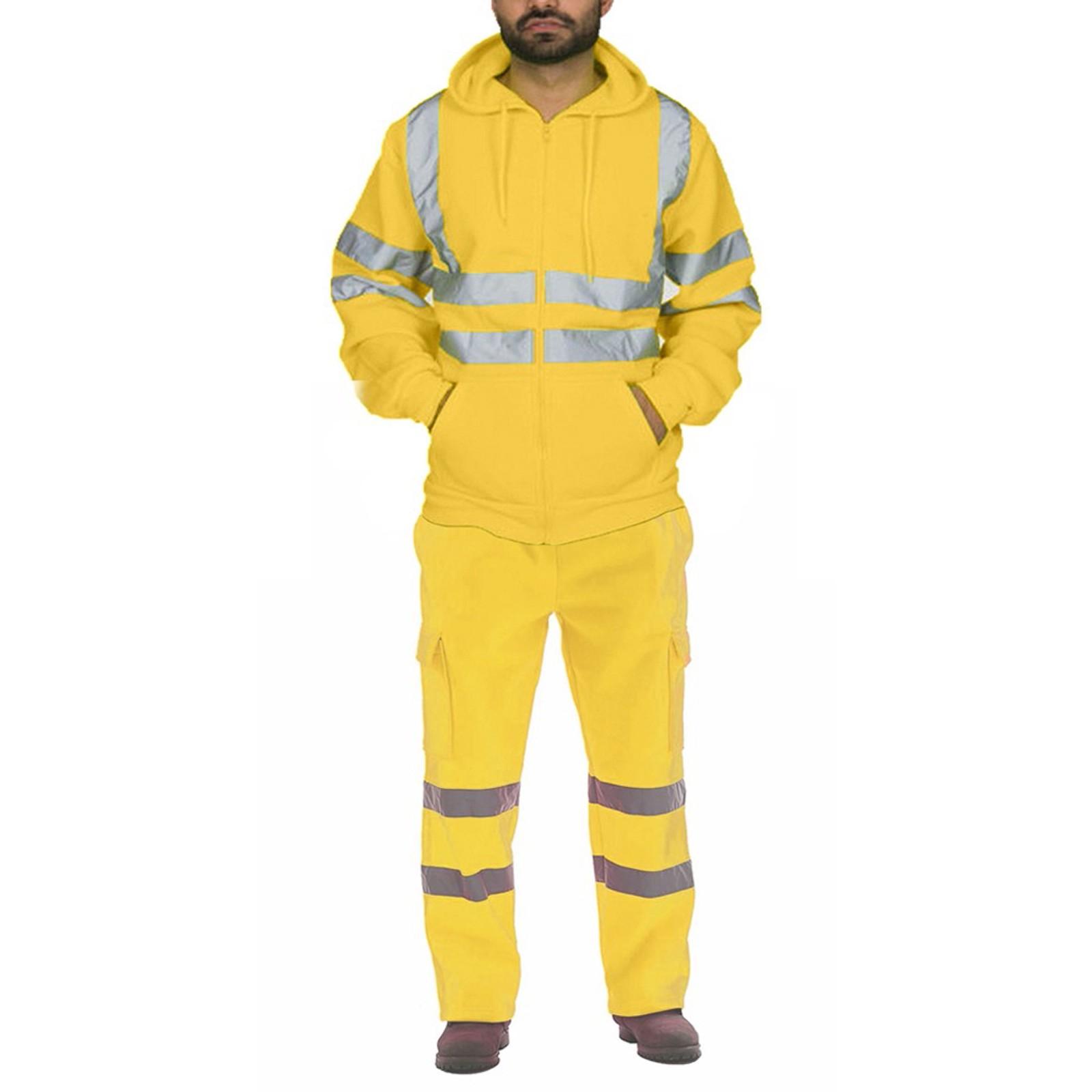 

Мужская спецодежда для работников санитарной службы со светоотражающими полосами, костюм-двойка L жёлтый