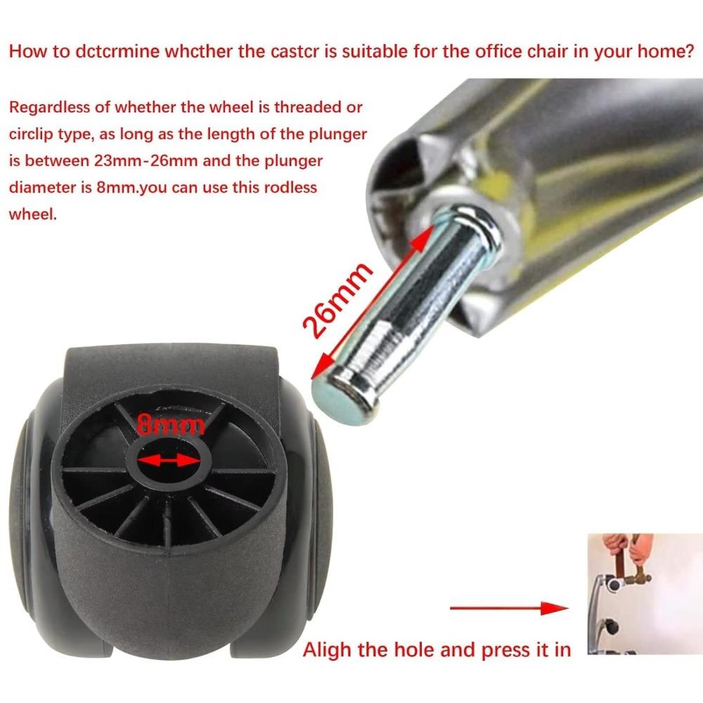 5PCS Stemless Furniture Casters Furniture Accessories Chair Roller Chair Casters Caster Wheels