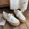 Scarpe da Ginnastica Bianche con Zeppa e Fondo Spesso da Donna, Nuovi Modelli Primavera e Autunno, Rialzate, Versatili, Casual, Sportive, da Skateboard