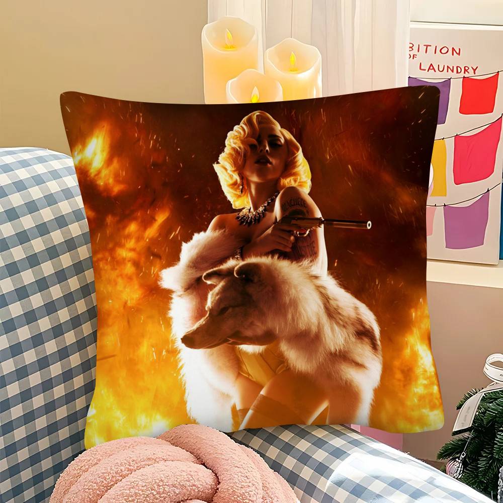 Singer L-Lady Gaga Mayhem Pillow Case Square Pillow Bedroom Sofa Leisure Comfort Cushion Car Living Room Home Decoration