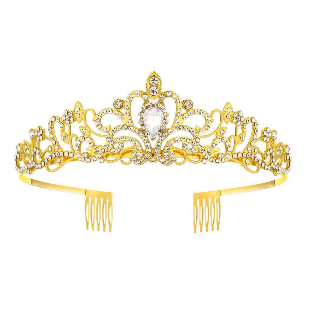 Crystal Bride Crown Headpiece: European & American Wedding, Birthday, Photo Studio Hair Accessory