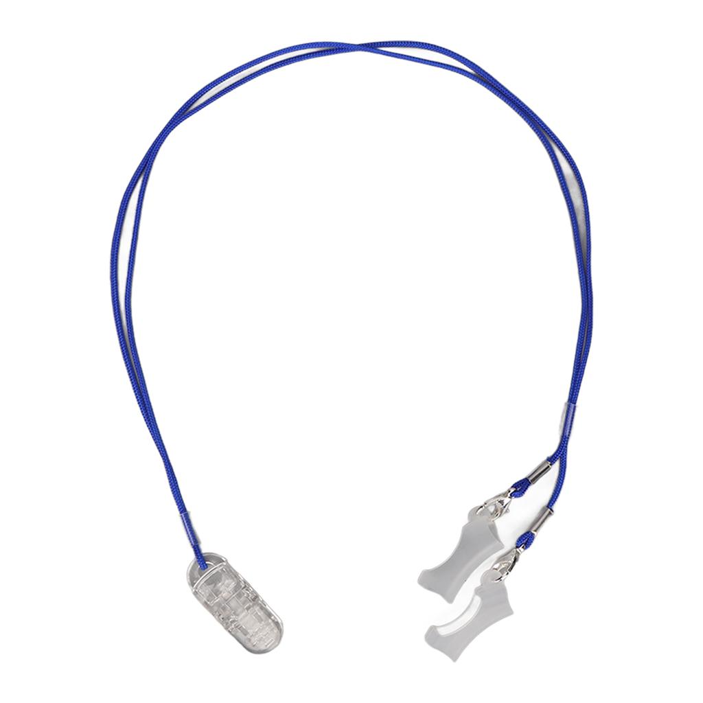 Hearing Protector Blue Lanyard with Transparent Clip Deaf Aid Holder Strap Loss Rope for Elderly