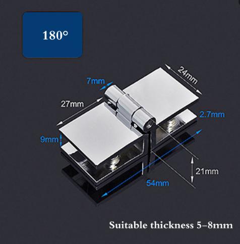 5-8mm Badezimmer Dekorativer Verbinder Duschglas Türscharniere Schrank Schrankbeschläge Klemmbeschläge