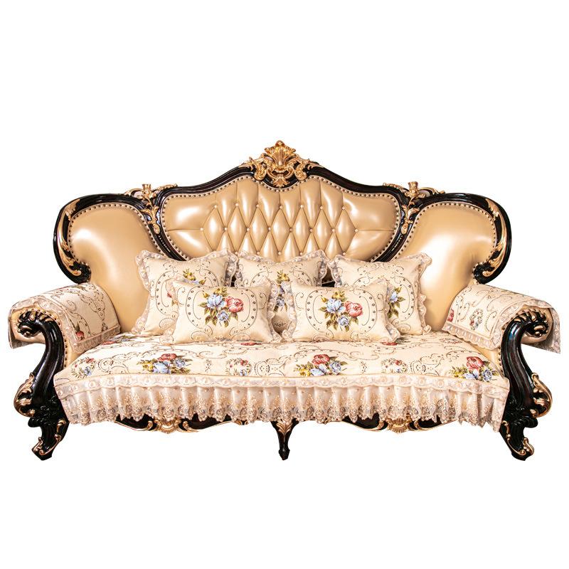 European Sofa Cushion Cover Universal In All Seasons American Non-Slip Seat Cushion High-End Luxury Leather All-Inclusive Princess Fabric