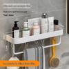 White No-Drill Wall-Mounted Metal Towel Rack