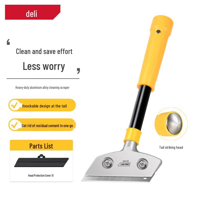 Deli Heavy-Duty Aluminum Alloy Scraper with Tapping Head 300mm