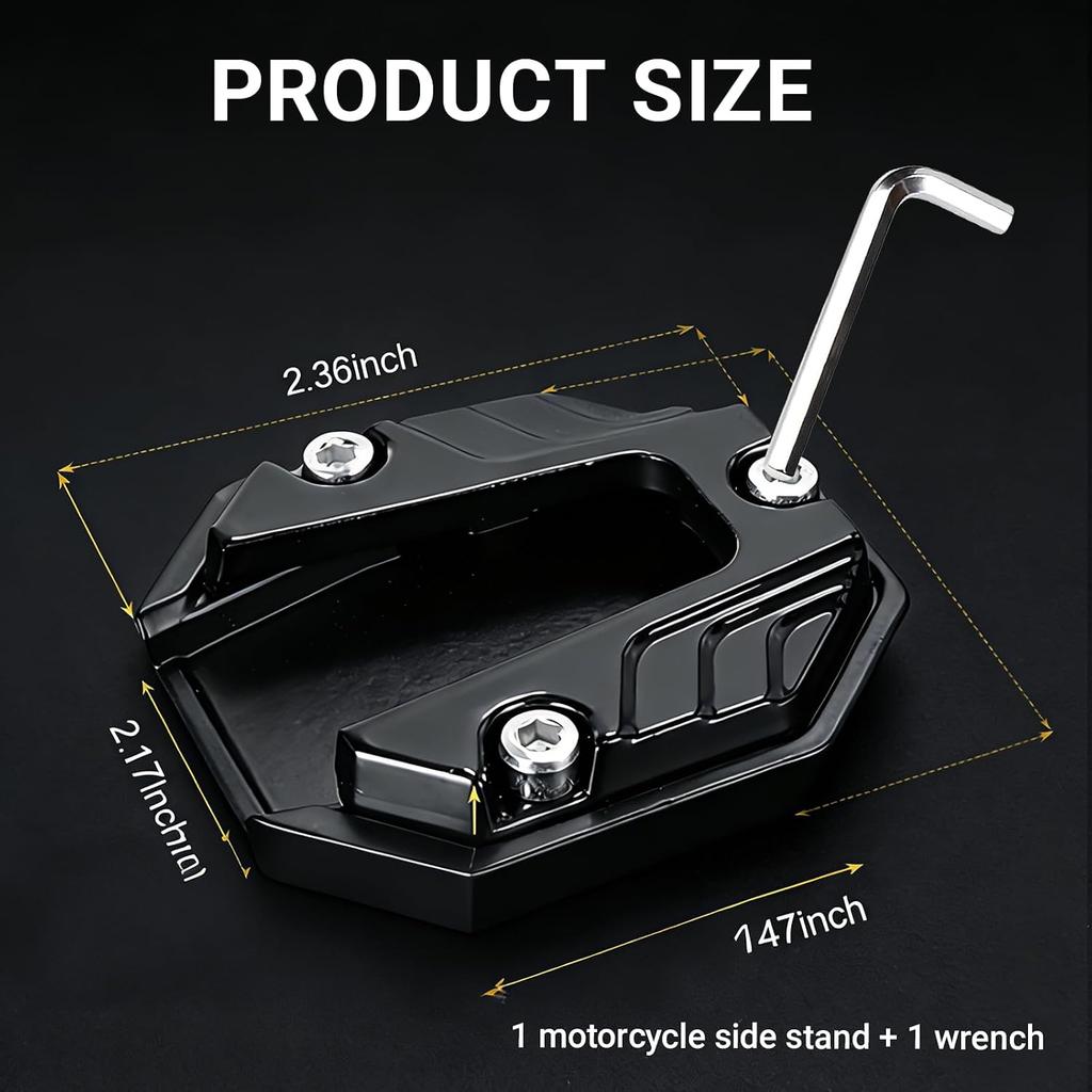 Motorcycle Kickstand Pad Plate Support Accessory, Aluminum Alloy Parking Stand Support Plate, Soft Ground, Grass, Hot Pavement, Outdoor Parking, Anti