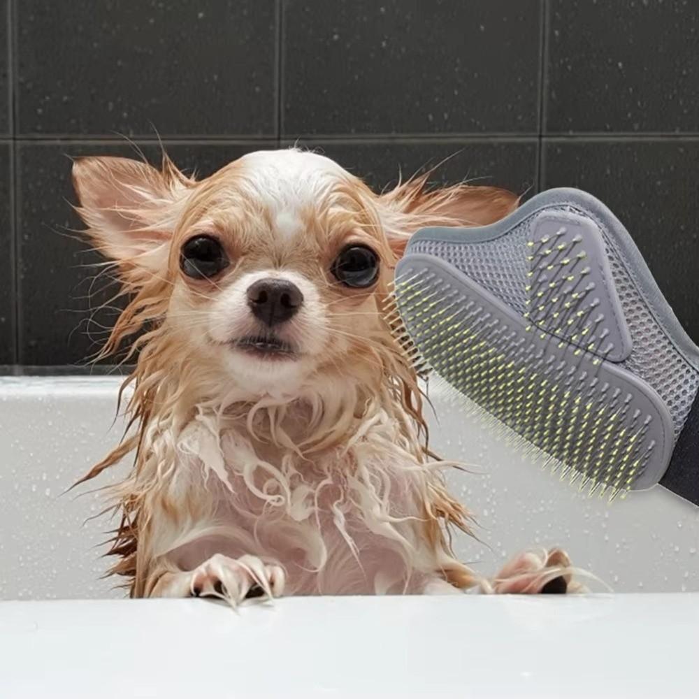 TPR Pet Grooming Glove Professional Pet Cleaning Mitten New Cat Grooming Massage Brush  Dog