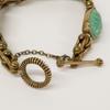 STEPHEN DWECK 2011 Flower Carving Turquoise Bracelet Gold/GreenUsed