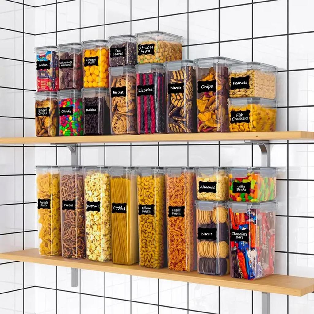 12pcs Clear Pasta Container Set With Locking Lid Food Storage Box for Spaghetti Noodles Kitchen Pantry Storage