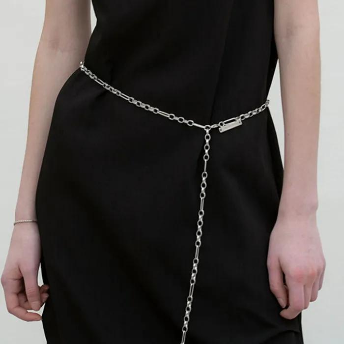 [RE-ORDER] Morceau Drop Chain Belt_Silver