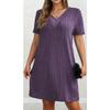 Women S Plus Size V Neck Short Sleeve Elegant Dress