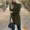 Manteau en Mélange de Laine pour Femme Grande Taille à Boutonnage Simple Col Montant Léger Mi-long Vêtement d'Extérieur pour Port Décontracté et Formel