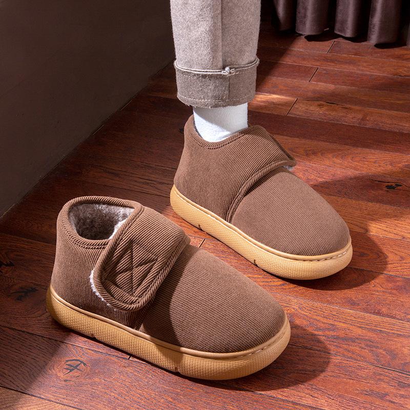 

Winter slippers thick-soled new men s and women s indoor home non-slip thickened warm elderly cotton shoes outside 44-45
