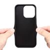 DENIOR For iPhone 16 Pro Case Leather+TPU Card Slot Kickstand Phone Cover