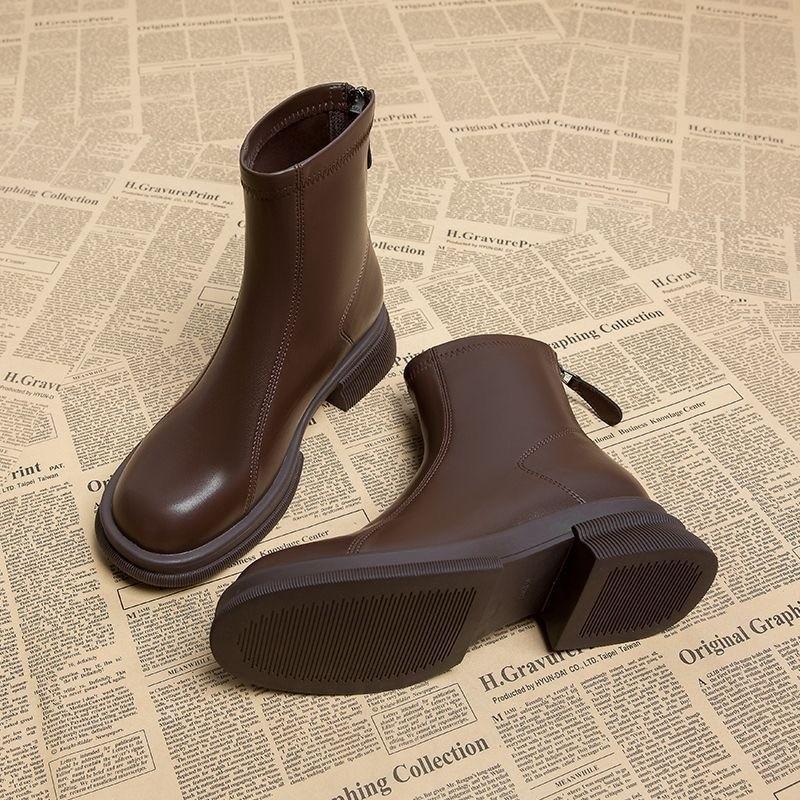 Soft Leather Soft Sole Fashion Boots Women's New Autumn and Winter Boots Thick Heel Thin Boots Fashion Boots Women