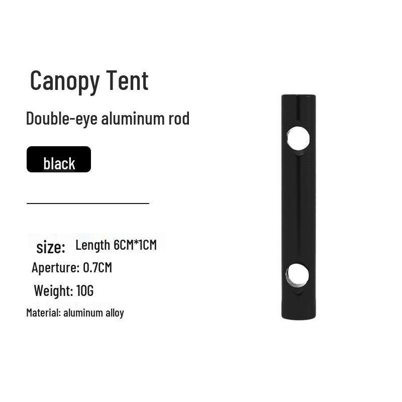 Outdoor Aluminum Alloy Double Eye Rod Pull Rope Buckle, Small Ground Stake, Windproof Rope Tent Adjustment Fixing Buckle чёрный