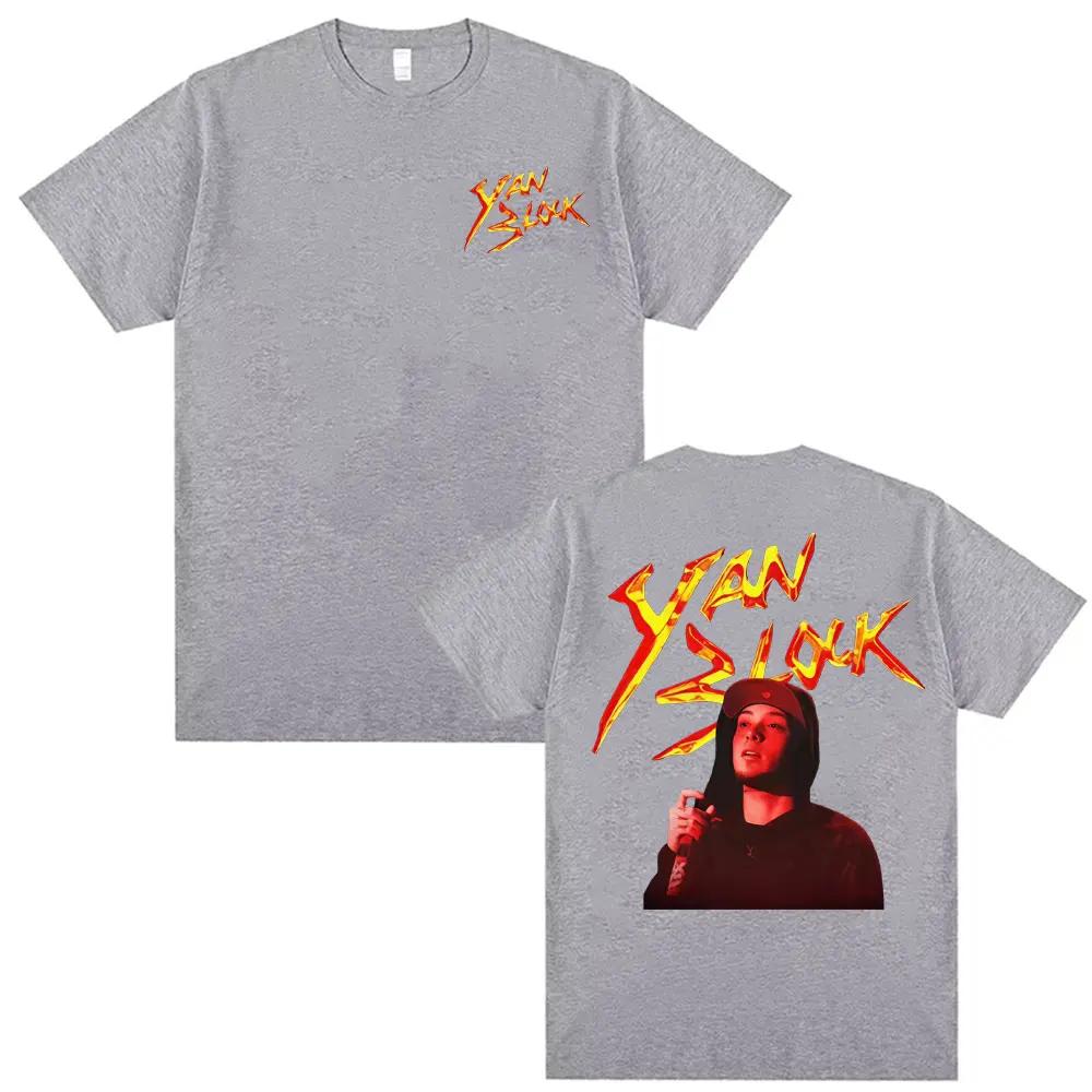 

Rap Singer Yan Block Album Tour Double-sided Pattern T-shirt 2026 Summer Men s Retro Oversized Cotton T-shirt Street Wear Y2K 4XL