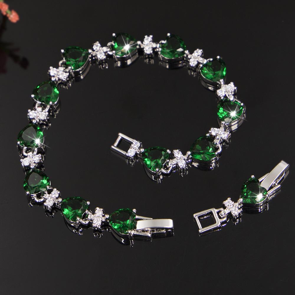 

Легкий роскошный браслет в форме сердца с инкрустацией из циркония, популярный модный браслет в форме сердца, не выцветающий