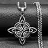 Witch Knot Pendant Necklace for Women Men Stainless Steel Silver Color Vintage Irish Celtic Trinity Knots Male Chain Jewelry