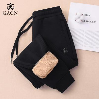 Women's High-Waisted Fleece Sweatpants - Winter 2025, Thickened Velvet Cotton, Autumn/Winter Style