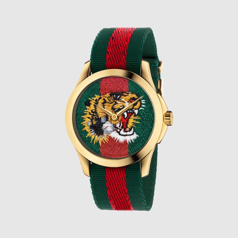Female Sport Watch With Snake Tiger And Bee Embroidery Design For Daily Wear