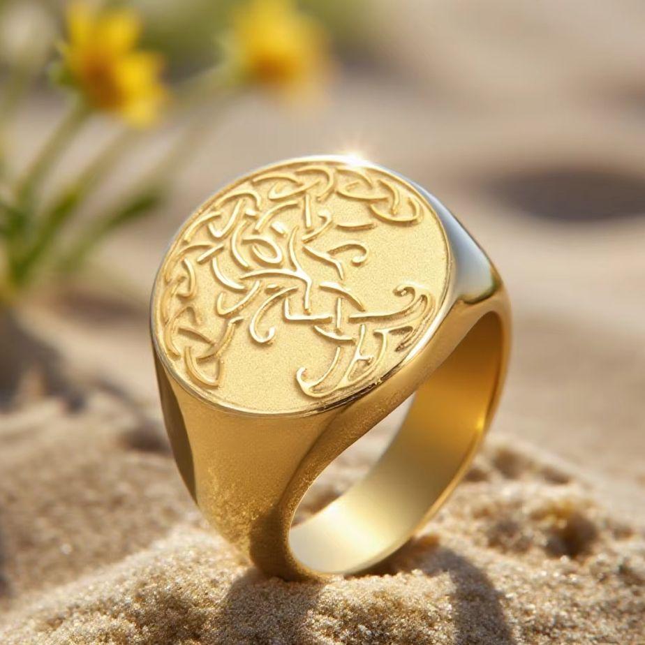 Yggdrasil Tree of Life Ring Triquetra Norse Mythology Stainless Steel Men Jewelry Protection Talisman Gift