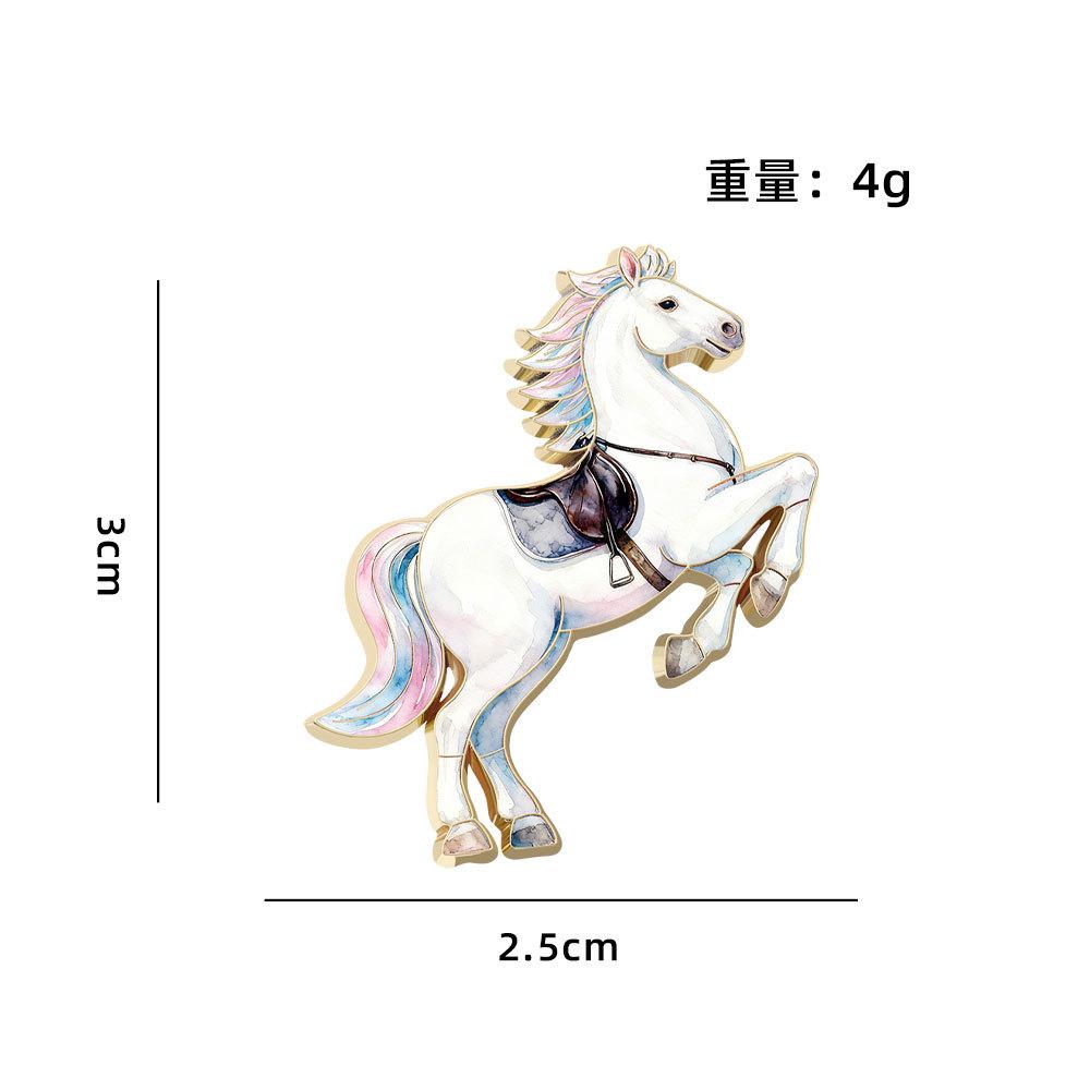 

Year of the Horse Brooch Cute Animal Zodiac Souvenir Birthday Year Dream as Horse Badge Ornament Event Gifts