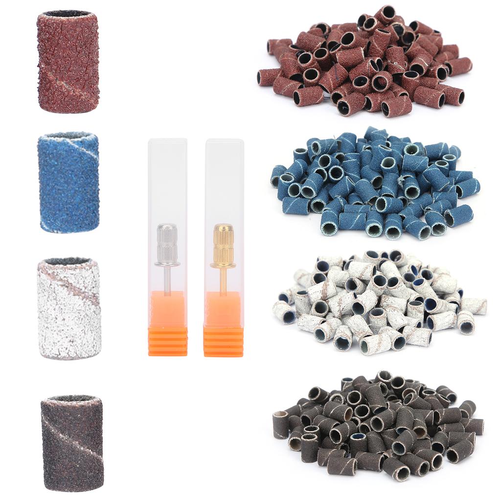 400 pezzi Bande abrasive Grana 80# 120# 180# 240# Lima Unghie Manicure Pedicure Strumento con Alberino
