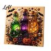 Handmade Wall Hanging Pictures Halloween Faux Pearl Art Kit Pumpkin Ghost DIY Painting Kit 3D Bead Craft Set for Adults Jewelry Crafting