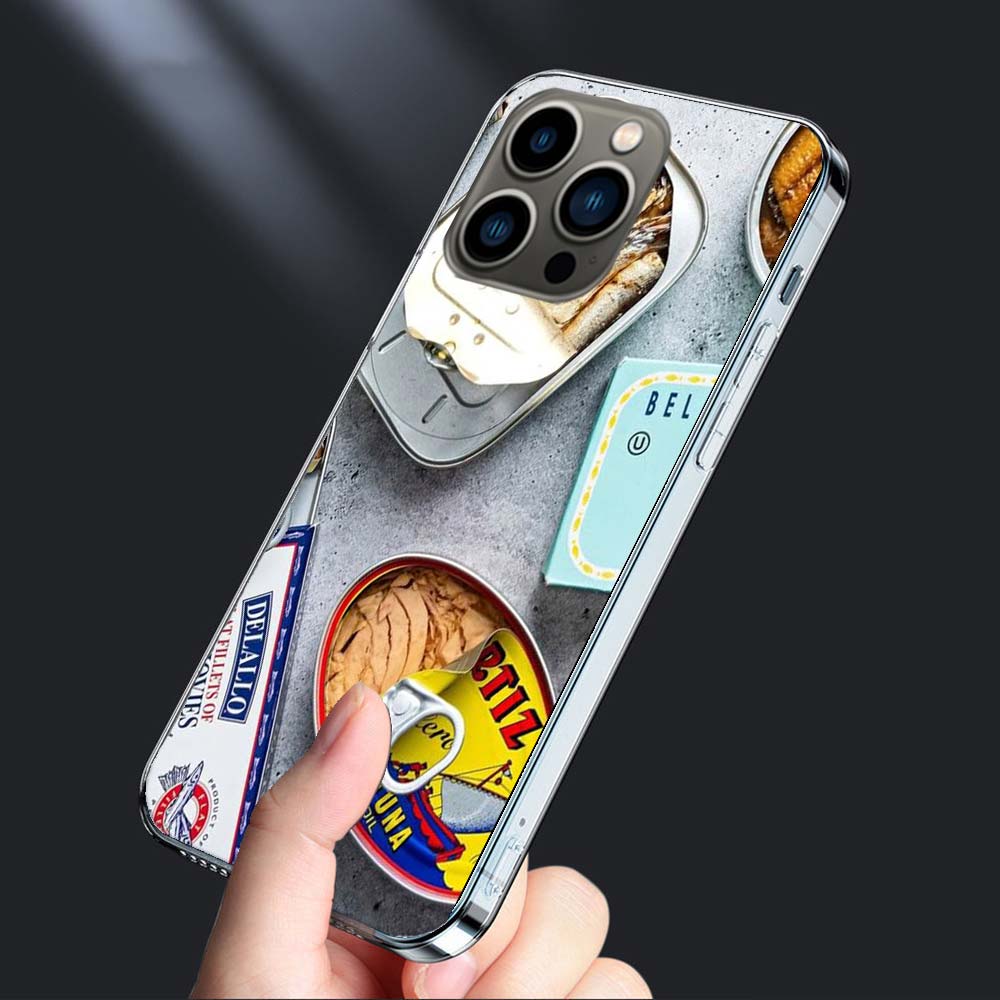 Sardinen Dosen Handyhülle Für Iphone 16E 15 Pro 14 Plus 17E 16 17 Pro Max Air 11 12 13 Mini Stoßfest Capa Niedliche Abdeckung TPU C