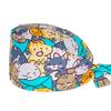 Women Men Cute Cat Printed Scrub Cap Breathable Cotton Medical Surgical Cap Adjustable Doctor Nurse Working Hat