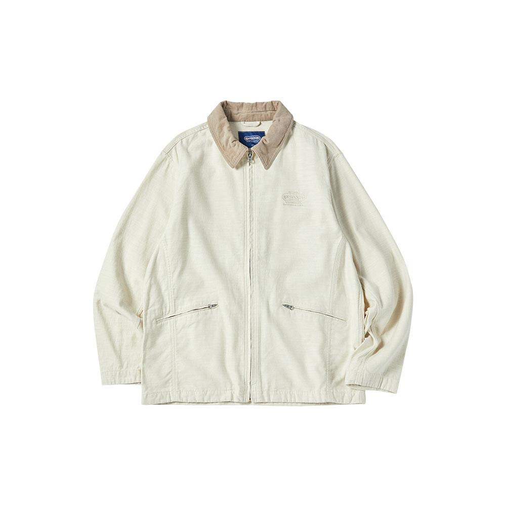 Outdoor Products Corduroy Collar Zip-Up Jacket (Ivory)